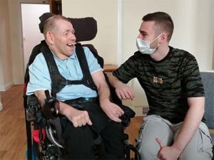 Haydon (right) with Guy, a person we support