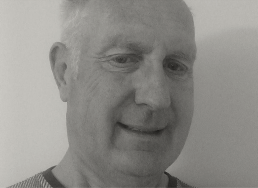 A black and white picture of Jim Arnold